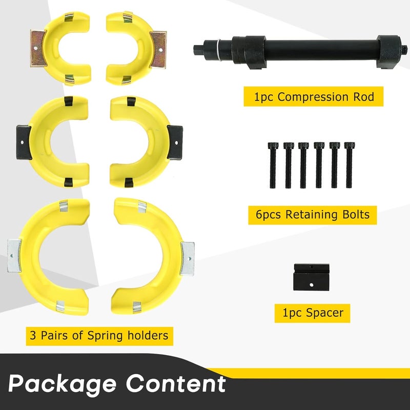 Acymner Interchangeable Fork Strut Macpherson Spring Compressor Kit Universal Coil Extractor Tool Set - Image 2